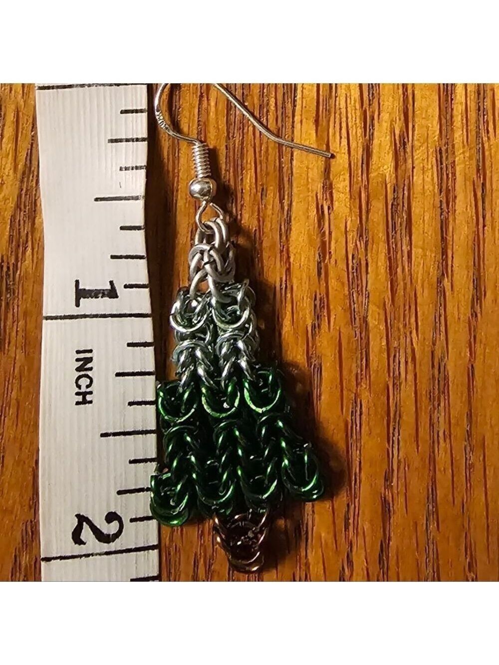 Chainmail Tree Earrings Medium - Picture 5 of 5